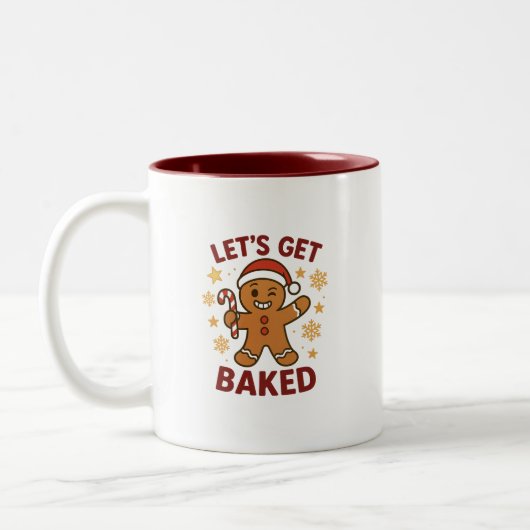 Let's Get Baked - Gingerbread Man Two-Tone Mug Zweifarbige Tasse (Links)