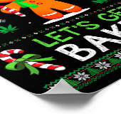 Lets Get Baked Ugly Sweater Weed Christmas Xmas Poster (Ecke)