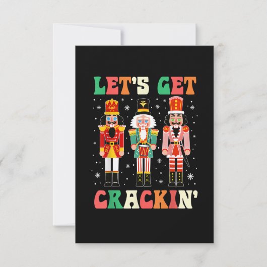 Let's Get Cracking Funny Christmas Nutcracker Ball Dankeskarte (Vorderseite)