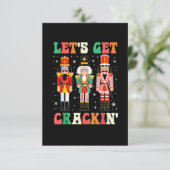 Let's Get Cracking Funny Christmas Nutcracker Ball Dankeskarte (Stehend Vorderseite)