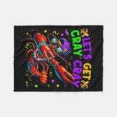 Let's Get Cray Cray Mardi Gras Dabbing Crawfish Bo Fleecedecke (Vorderseite (Horizontal))