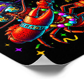 Let's Get Cray Cray Mardi Gras Dabbing Crawfish Bo Poster (Ecke)