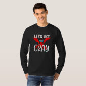 Let's Get Cray Crayfish With Mardi Gras Mask Crawf T-Shirt (Vorne ganz)