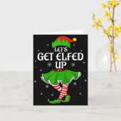 Let's Get Elfed Up Christmas Family Elf Squad Girl Karte (Gelbe Blume)