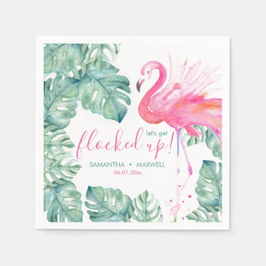 Let's Get Flocked Up Cocktail Serviette (Vorderseite)