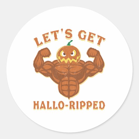Let's Get Hallo Ripped Halloween Workout Runder Aufkleber (Vorderseite)