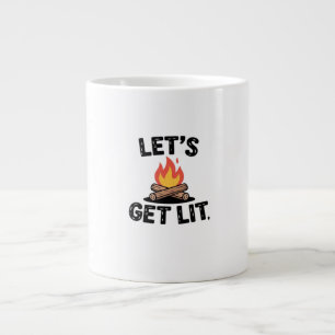 Let's Get Lit - Campfire Vibes - Camping Adventure Jumbo-Tasse