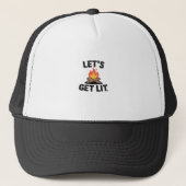 Let's Get Lit - Campfire Vibes - Camping Adventure Truckerkappe (Vorderseite)
