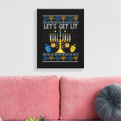 Let's Get Lit Chanukah Hanukkah Funny Christmas Ug Leinwanddruck (Insitu (Wohnzimmer))