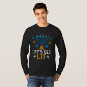 Let's Get Lit Christmas Hanukkah Jewish Chanukkah T-Shirt (Vorne ganz)