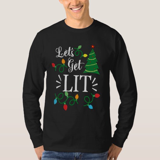 Let's Get Lit Christmas Lights Family Squad Men Wo T-Shirt (Vorderseite)