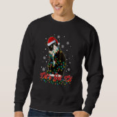 Let's Get Lit Cute Black Cat  Christmas Tree Light Sweatshirt (Vorderseite)