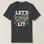 Lets Get Lit Drinking Santa Hat Christmas Lights F T-Shirt (Design vorne)
