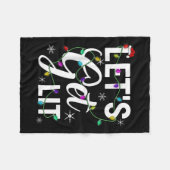 Let's Get Lit Funny Christmas Lighting Xmas Tee Me Fleecedecke (Vorderseite (Horizontal))