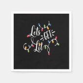 Let's Get Lit Funny Christmas Lights Xmas Maching  Serviette (Vorderseite)
