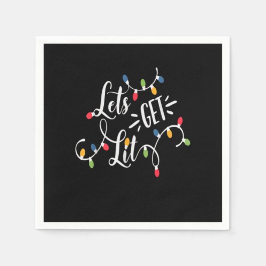 Let's Get Lit Funny Christmas Lights Xmas Maching  Serviette (Vorderseite)