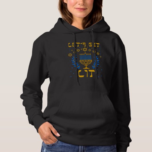 Let's Get Lit Hanukkah Jew Menorah Jewish Chanukk Hoodie (Vorderseite)