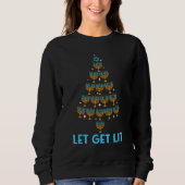 Lets Get Lit Menorah Christmas Tree Ugly Hanukkah  Sweatshirt (Vorderseite)