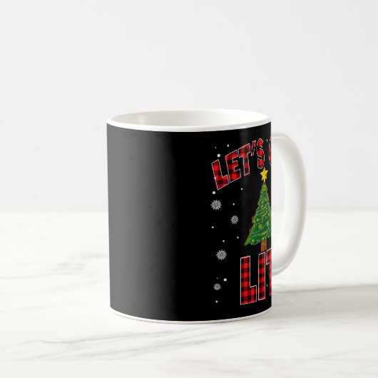 Let's Get Lit Red Buffalo Plaid Christmas Pajama D Kaffeetasse (VorderseiteRechts)
