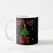 Let's Get Lit Red Buffalo Plaid Christmas Pajama D Kaffeetasse (Links)