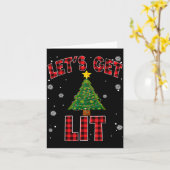 Let's Get Lit Red Buffalo Plaid Christmas Pajama D Karte (Gelbe Blume)