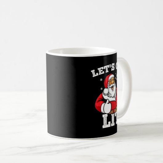 Let's Get Lit Santa Claus Drinking Beer Christmas  Kaffeetasse (VorderseiteRechts)