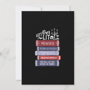 Let's Get Lit - Vintager Horror Book Lover Bookwor Feiertagskarte