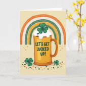 Lets Get Lucked Up St Patricks Card Karte (Gelbe Blume)