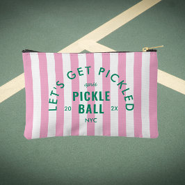 Let's Get Pickled Après Pickle Ball Pink Stripe Zubehörtasche