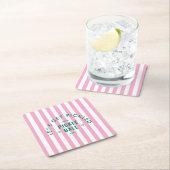 Let's Get Pickled Après Pickleball Pink Stripe Rechteckiger Pappuntersetzer (Vor Ort)