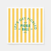 Let's Get Pickled Après Pickleball Yellow Stripe Serviette (Vorderseite)