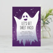 Let's Get Sheet Faced Halloween Einladung (Stehend Vorderseite)