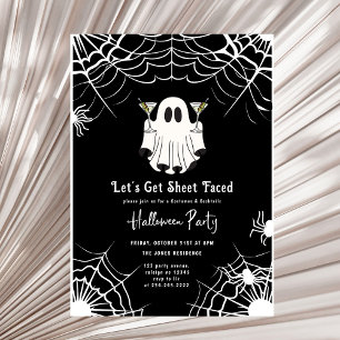 Let's Get Sheet Faced Martini Halloween-Party Einladung