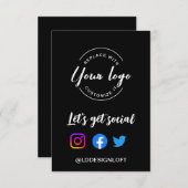 Let's Get Social Media QR Code Website Custom Logo Einladung (Vorne/Hinten)
