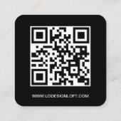 Let's Get Social Media QR Code Website Custom Logo Quadratische Visitenkarte (Rückseite)