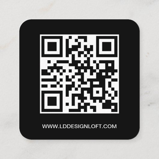 Let's Get Social Media QR Code Website Custom Logo Quadratische Visitenkarte (Rückseite)