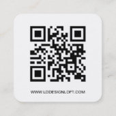 Let's Get Social Media QR Code Website Custom Logo Quadratische Visitenkarte (Rückseite)