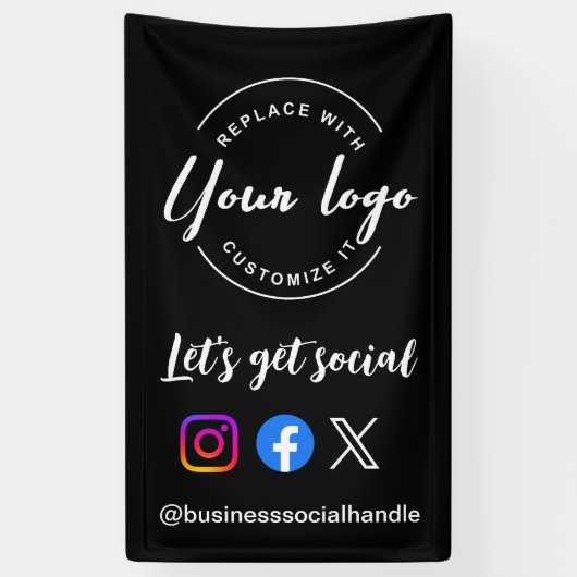Let's Get Social Media Webseite Benutzerdefinierte Banner (Vertikal)