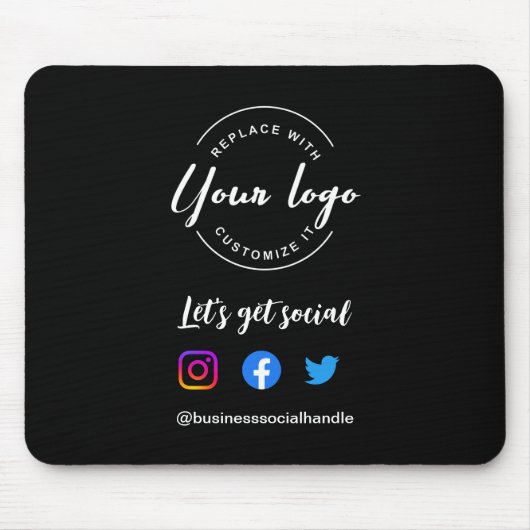 Let's Get Social Media Website Custom-Logo Mousepad (Vorne)