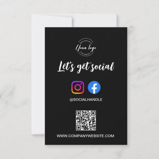 Let's Get Social Media website Custom logo QR code Einladung (Vorderseite)