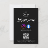 Let's Get Social Media website Custom logo QR code Einladung (Rückseite)