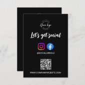 Let's Get Social Media website Custom logo QR code Einladung (Vorne/Hinten)