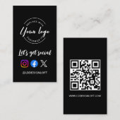 Let's Get Social Media Website Custom Logo QR-Code Visitenkarte (Vorne/Hinten)