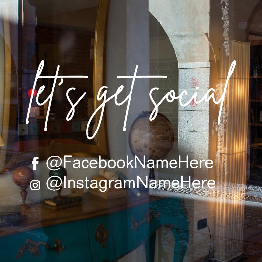 LET'S get SOCIAL - Social Media Instagram Facebook Fensteraufkleber