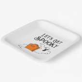 "Let's Get Spooky" Ghost Retro Gothic Typografie Pappteller (Gewinkelt)