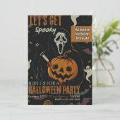 Let's Get Spooky Halloween Party Einladung (Stehend Vorderseite)