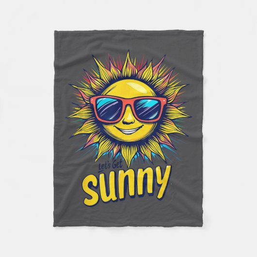 Let's Get Sunny Motivation For Bright Days Fleecedecke (Vorderseite)