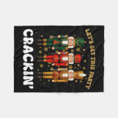Lets Get This Party Crackin Christmas Nutcracker S Fleecedecke (Vorderseite (Horizontal))