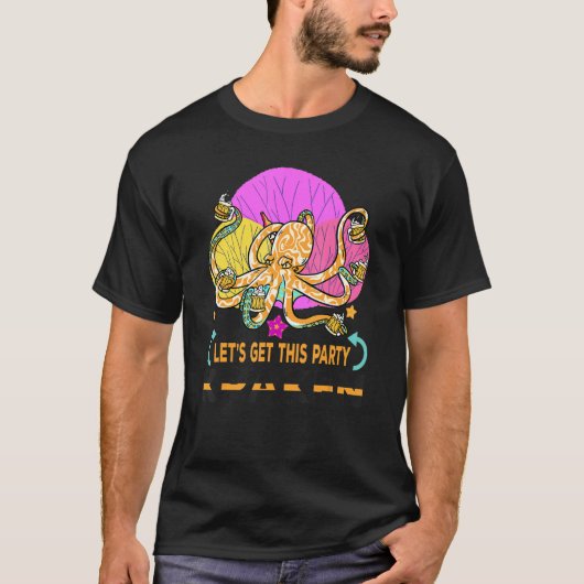Let's Get This Party Kraken Octopus Cephalopod Sq T-Shirt (Vorderseite)