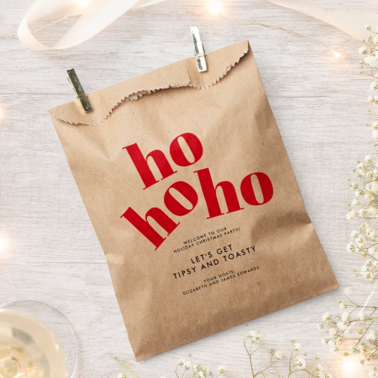 Let's Get Tipsy und Toasty Hospho Weihnachts-Party Geschenktütchen (Ausgeschnitten)